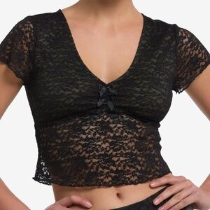 Cosmic Aura Olive and Black Lace Baby Top